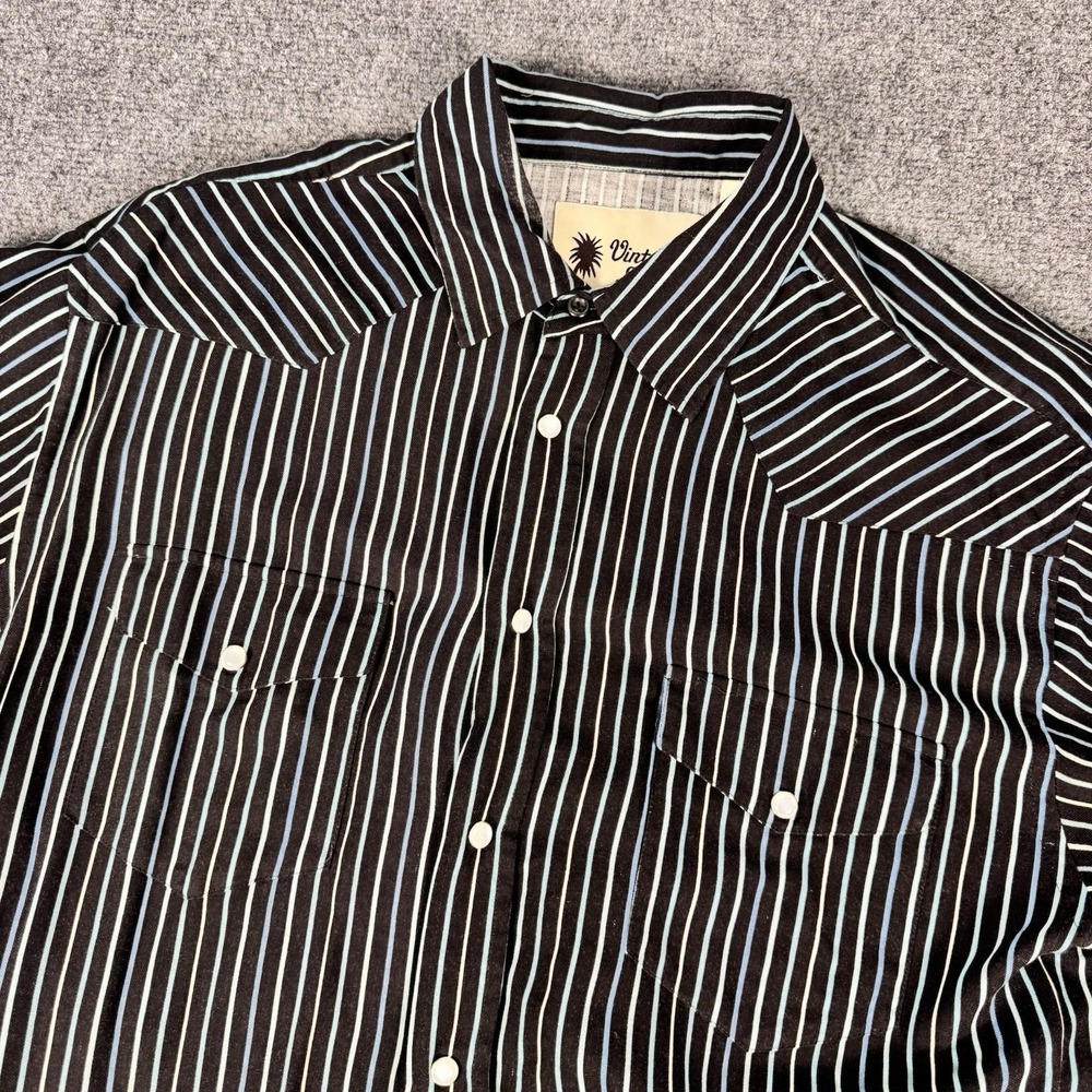 Vintage‎ Silk 1969 Men's Striped Short Sleeve Shirt Size L